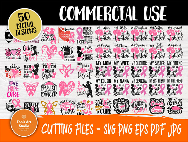 Breast Cancer SVG Bundle, Survivor Svg, Ribbon Svg SVG TonisArtStudio 