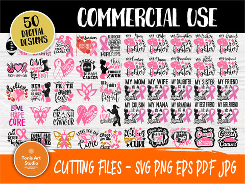 Breast Cancer SVG Bundle, Survivor Svg, Ribbon Svg SVG TonisArtStudio 