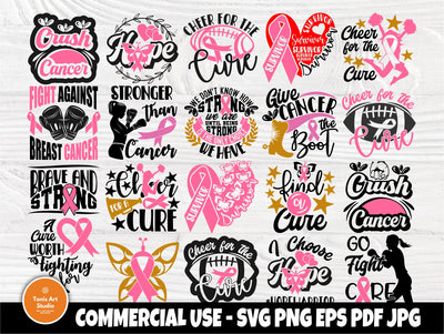 Breast Cancer SVG Bundle, Survivor Svg, Ribbon Svg SVG TonisArtStudio 