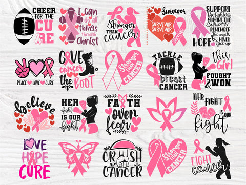 Breast Cancer SVG Bundle, Survivor Svg, Ribbon Svg SVG TonisArtStudio 
