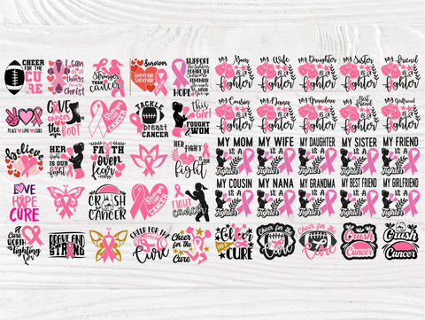 Breast Cancer SVG Bundle, Survivor Svg, Ribbon Svg SVG TonisArtStudio 