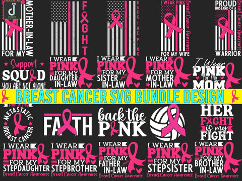 Breast Cancer SVG Bundle, svg design, Cancer SVG, Cancer Awareness SVG Alihossainbd 