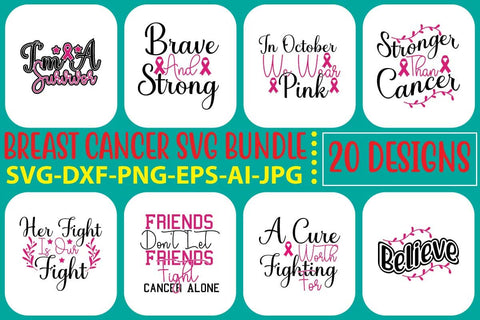 Breast Cancer SVG Bundle SVG Syaman 