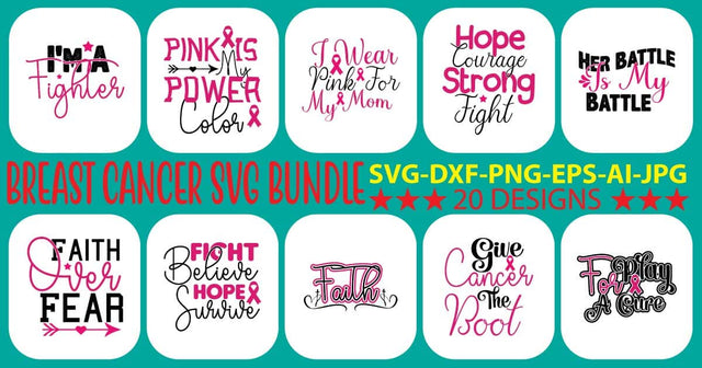 Breast Cancer SVG Bundle SVG Syaman 