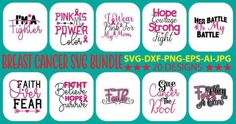 Breast Cancer SVG Bundle SVG Syaman 