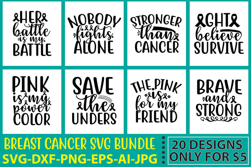 Breast Cancer Svg Bundle SVG Syaman 
