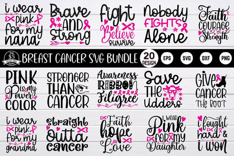 breast cancer svg bundle vol 1 SVG buydesign 