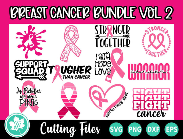 Breast Cancer SVG Bundle Vol 2 SVG TrueNorthImagesCA 