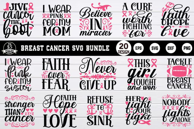 breast cancer svg bundle vol 3 SVG buydesign 