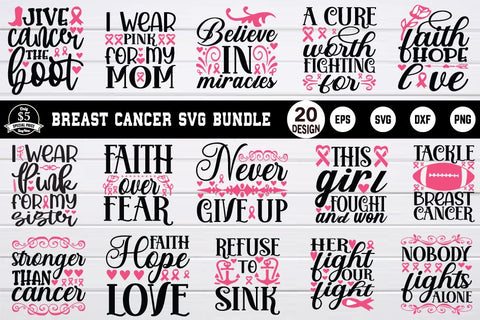 breast cancer svg bundle vol 3 SVG buydesign 