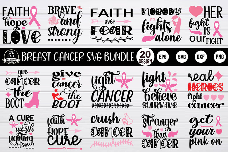 breast cancer svg bundle vol 4 SVG buydesign 