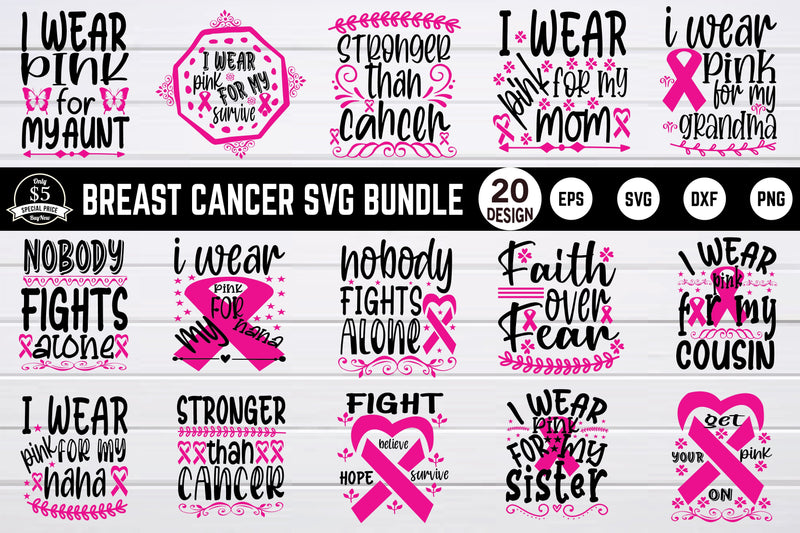 breast cancer svg bundle vol 6 SVG buydesign 