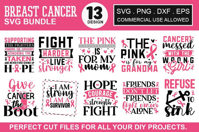 Breast Cancer SVG Bundle.Cancer clipart, cutting files for Cricut, SVG Designangry 
