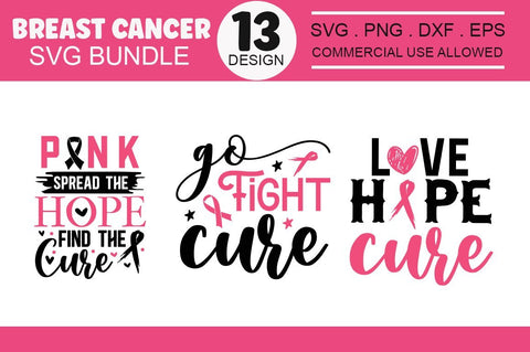 Breast Cancer SVG Bundle.Cancer clipart, cutting files for Cricut, SVG Designangry 