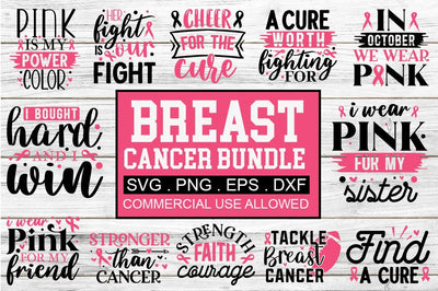 Breast Cancer SVG Bundle.Cancer Ribbon Svg, Breast Cancer Svg, Cancer Svg, SVG Designangry 