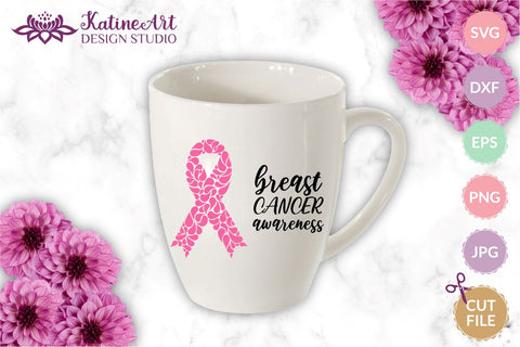 Breast cancer svg Cancer ribbon svg Cancer svg Awareness ribbon svg. Pink ribbon cancer sign Jpg, png, eps, dxf, svg cut file. SVG KatineArt 