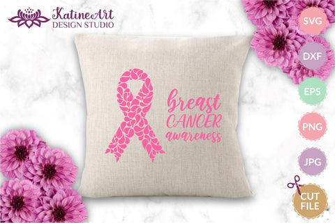 Breast cancer svg Cancer ribbon svg Cancer svg Awareness ribbon svg. Pink ribbon cancer sign Jpg, png, eps, dxf, svg cut file. SVG KatineArt 