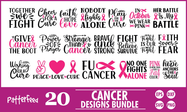 Breast Cancer SVG Designs Bundle SVG PatternFeed8 