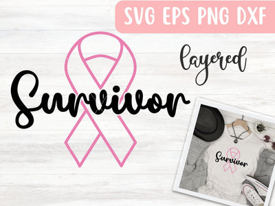 Breast Cancer SVG File for Cricut or Silhouette, Cancer Survivor SVG Vector, Digital Download Commercial Use SVG Apple Grove Designs 