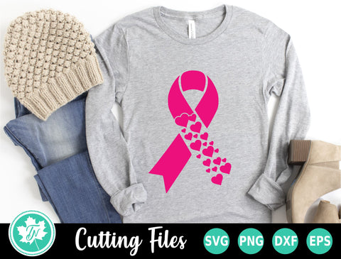 Breast Cancer SVG | Heart Ribbon SVG TrueNorthImagesCA 