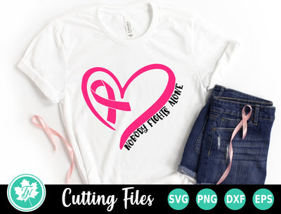 Breast Cancer SVG | Nobody Fights Alone Heart SVG TrueNorthImagesCA 