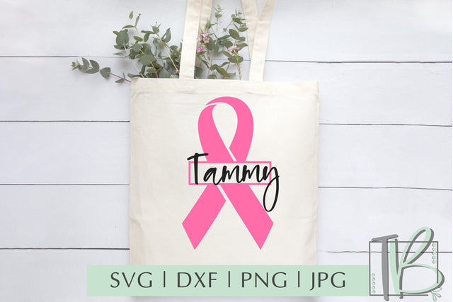 Breast Cancer SVG, Pink Ribbon SVG, Custom Name Ribbon SVG SVG TB Designs 