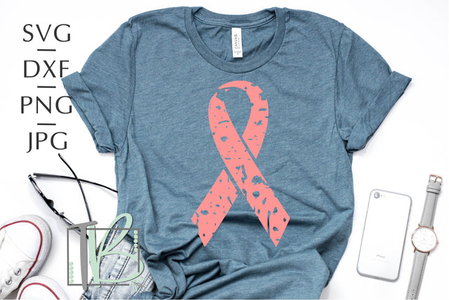 Breast Cancer SVG, Pink Ribbon SVG, Grunge SVG SVG TB Designs 