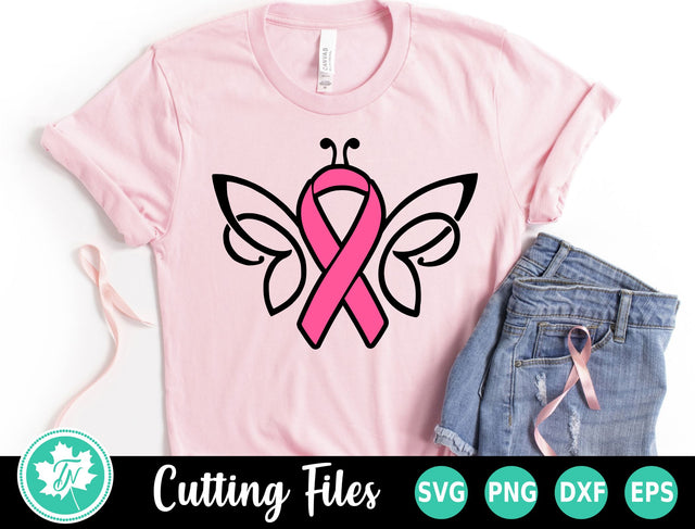 Breast Cancer SVG | Ribbon Butterfly SVG TrueNorthImagesCA 