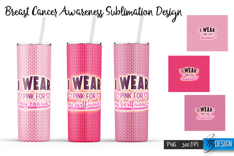 Breast Cancer Tumbler. 20 oz Tumbler Breast Cancer Awareness Sublimation Fly Design 