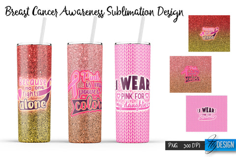 Breast Cancer Tumbler. 20 oz Tumbler Breast Cancer Awareness Sublimation Fly Design 