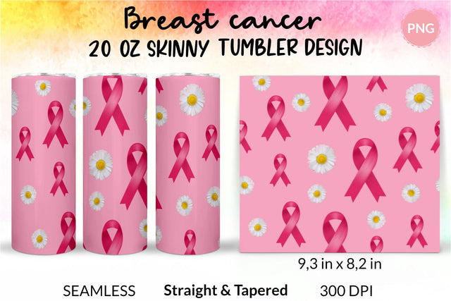 Breast cancer tumbler, Breast cancer awareness, Pink tumbler, Cancer ribbon png, Tumbler Sublimation Wrap Design for 20 oz Skinny Tumbler Straight and Tapered PNG Sublimation KatineDesign 