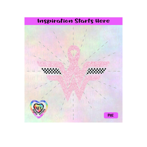 Breast Cancer | Wonder Ribbon | Racing | Pink | White and Black Flag - Transparent PNG SVG DXF - Silhouette, Cricut, ScanNCut SVG Aint That Sweet 