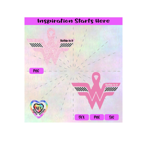 Breast Cancer | Wonder Ribbon | Racing | White and Black Flag | Nothin To It - Transparent PNG SVG DXF - Silhouette, Cricut, ScanNCut SVG Aint That Sweet 