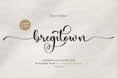 Bregitwon - Modern Calligraphy font Font Timur type 
