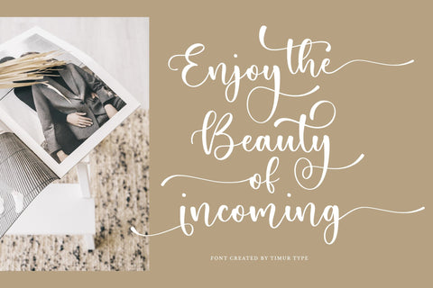 Bregitwon - Modern Calligraphy font Font Timur type 