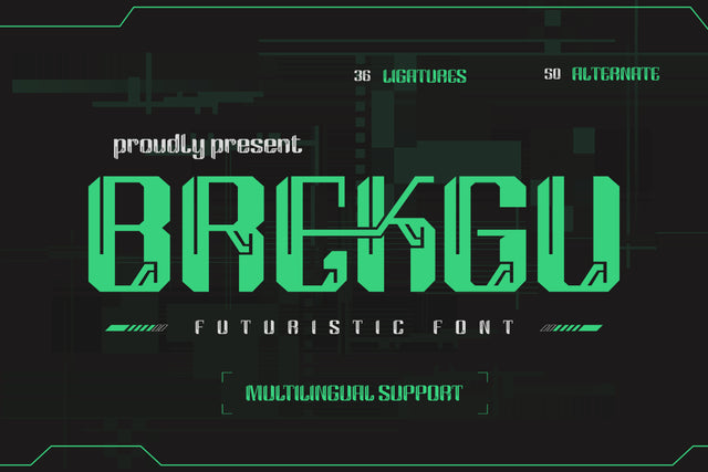 BREKGU | Futuristic Font Font twinletter 