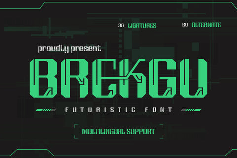BREKGU | Futuristic Font Font twinletter 