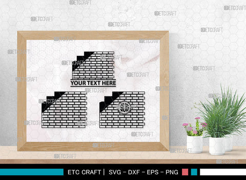 Brick Wall Monogram, Brick Wall Silhouette, Brick Wall SVG, Bricks Svg, Wall Svg, Brick Pattern Background Svg, SB00017 SVG ETC Craft 