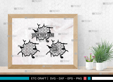 Brick Wall Monogram, Brick Wall Silhouette, Brick Wall SVG, Bricks Svg, Wall Svg, Brick Pattern Background Svg, SB00017 SVG ETC Craft 