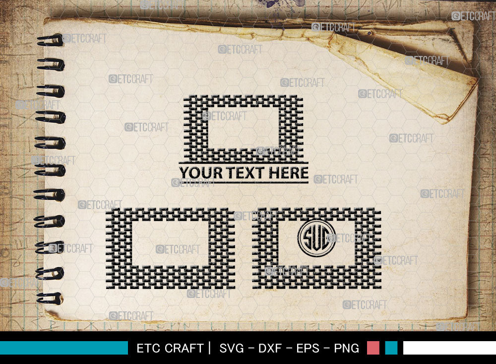 Brick Wall Monogram, Brick Wall Silhouette, Brick Wall SVG, Bricks Svg ...