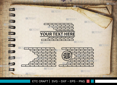Brick Wall Monogram, Brick Wall Silhouette, Brick Wall SVG, Bricks Svg, Wall Svg, Brick Pattern Background Svg, SB00017 SVG ETC Craft 