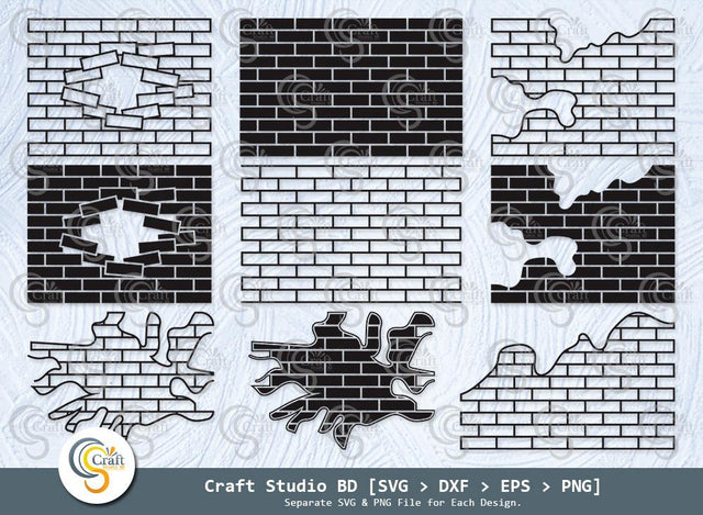 Brick Wall Silhouette, Brick Wall SVG, Brick Svg, Wall Svg, Brick Pattern Svg , Brick Icon Svg, Brick Wall Bundle SVG ETC Craft 