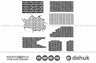 Brick Wall svg | Wall svg | Silhouette Clipart Cuttable Design SVG PNG DXF & eps Designs SVG dahukdesign 