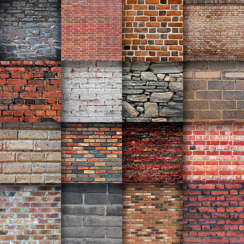 Brick Wall Textures Digital Paper Sublimation Old Market 
