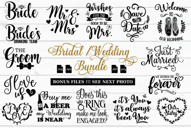 Bridal and Wedding Designs SVG Craft Pixel Perfect