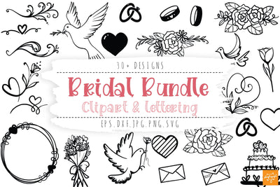 Bridal Bundle Wedding Quotes and Clipart SVG dapiyupi store 