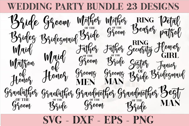 Bridal Party Bundle, Wedding Bundle, Wedding svg SVG Chamsae Studio 