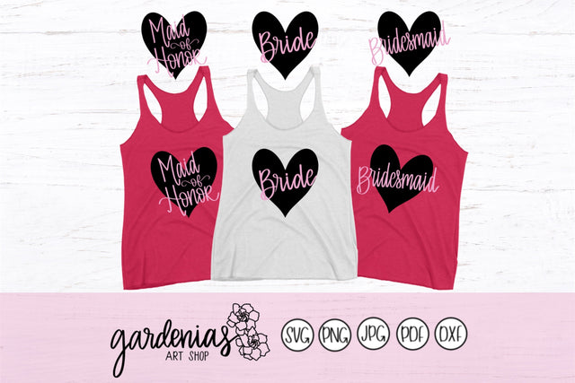 Bridal Party Hearts SVG Gardenias Art Shop 
