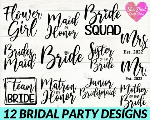 Bridal Party Svg Bundle - Bride To Be SVG SVG She Shed Craft Store 