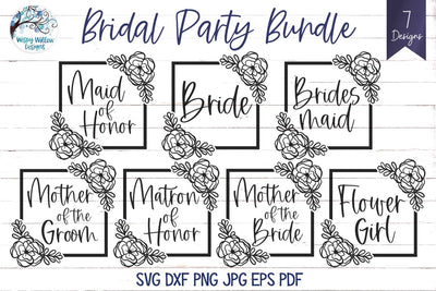 Bridal Party SVG Bundle SVG Wispy Willow Designs 